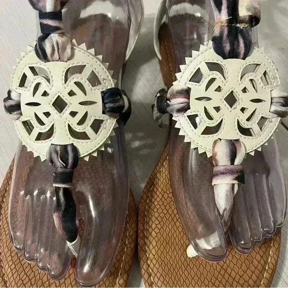 Circus Sam Edelman Women Becca White Beige Gladiator Zip-Up Back Sandals Sz9 - Picture 8 of 10